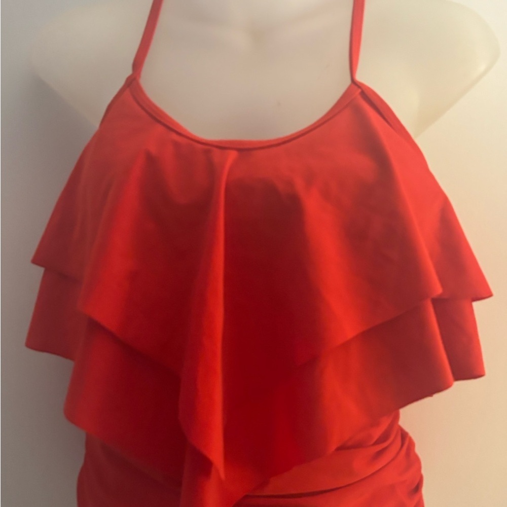 Amazon Red Ruffled Bikini Set Sz S - Picture 5 of 7